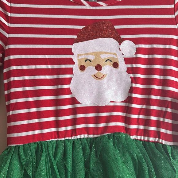 NWT Berkley Jensen Red and Green Santa Holiday Tutu Dress Size 8 - Picture 4 of 6